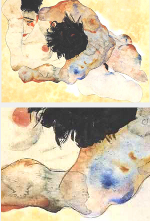 Aquarellbild, Akt von Egon Schiele