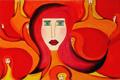 "Frau mit neun Gesichtern", Janine Makris, Acryl auf Leinwand 120 x 80 cm