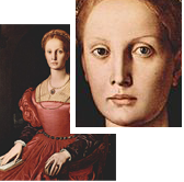 Porträt der Lucrezia Panciatichi, 1540, Agnolo Bronzino, Öl auf Holz, 104 × 85 cm, Uffizien