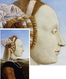 Duchi di Urbino Federico da Montefeltro e Battista Sforza, 1467 - 1472,Piero della Francesca, Tempera on panel, Height: 47 x 33 cm