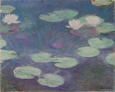 Monet alla prima gemalte Seerosen